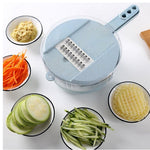8-in-1 Vegetable Slicer & Grater Set Mandoline Slicer with Peeler, Onion Chopper, Strainer & Kitchen Accessories