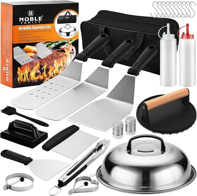  27PCS Griddle Accessories Kit for Flat Top Grill – Spatulas, Dome & Press