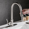 Stainless steel kitchen faucet with hand holding a spray head over a sink.Elegant, Functional, and Built for Modern Kitchens
Upgrade your kitchen with this Brushed Copper Pull-Out Faucet, combining timeless style with powerful function. Featuring dual hot and cold control, a 360° swivel, and a pull-out spray head, this faucet makes dishwashing and cleaning easier, faster, and more convenient.

The brushed copper finish adds a sleek, high-end look, while the solid construction ensures long-lasting durability