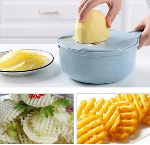 8-in-1 Vegetable Slicer & Grater Set Mandoline Slicer with Peeler, Onion Chopper, Strainer & Kitchen Accessories