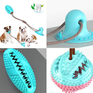 Interactive Dog Suction Cup Chew Toy – Tartar Remover & Tug-of-War Ball for Dental Health & Energy Relief